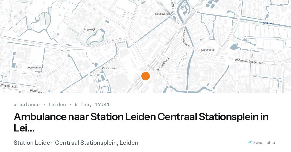 Ambulance naar Station Leiden Centraal Stationsplein in Leiden — 6 feb 2026