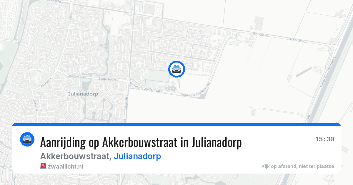 Aanrijding op Akkerbouwstraat in Julianadorp — 29 mei 2026