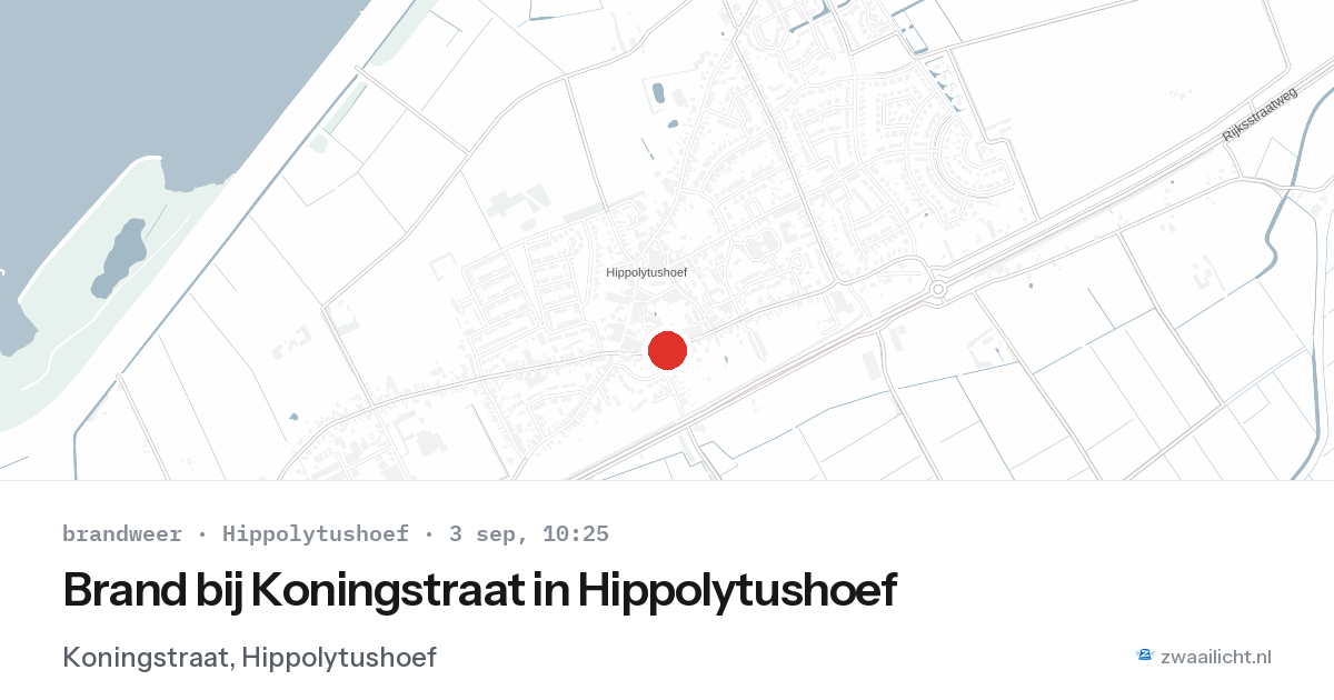Brand bij Koningstraat in Hippolytushoef — 3 sep 2026