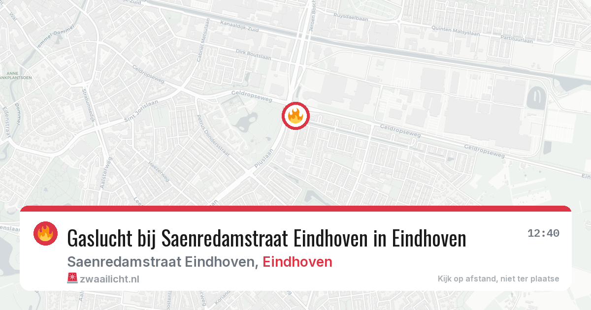 Gaslucht bij Saenredamstraat Eindhoven in Eindhoven — 2 mrt 2026