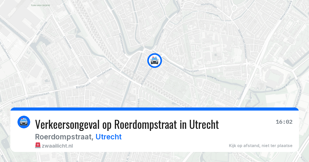 Verkeersongeval op Roerdompstraat in Utrecht — 24 apr 2026