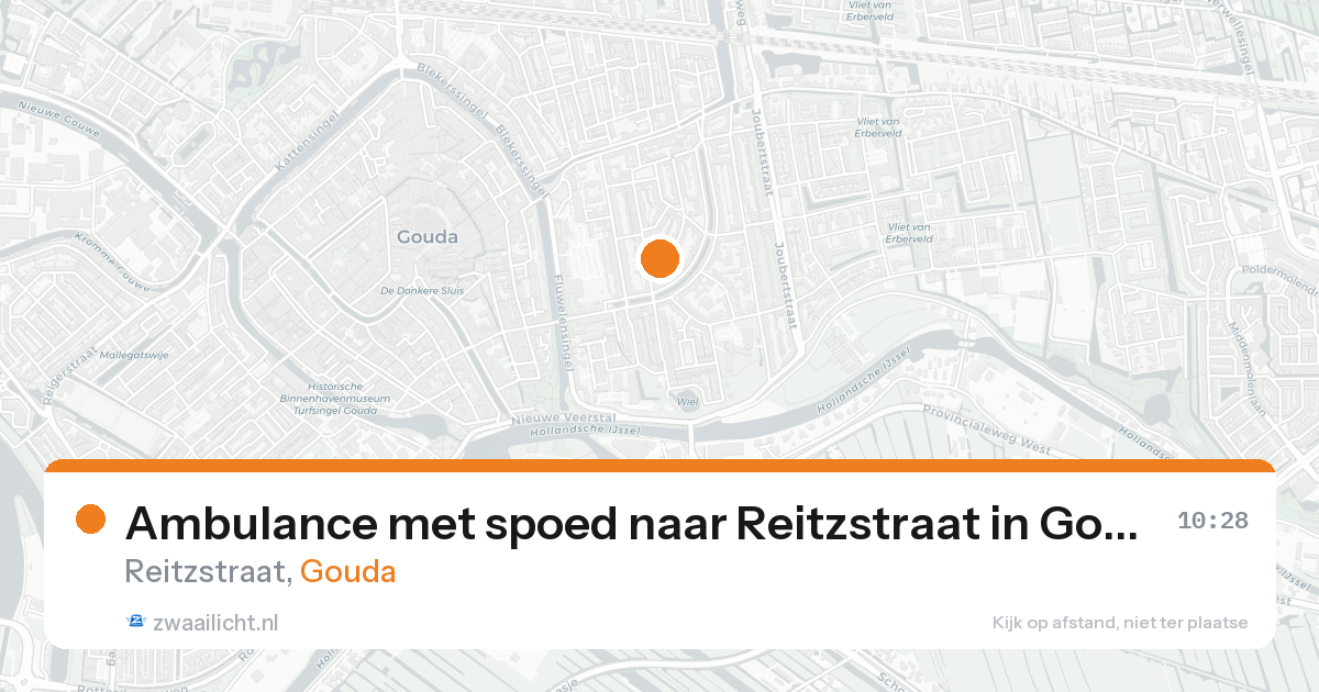 Ambulance met spoed naar Reitzstraat in Gouda — 21 aug 2026