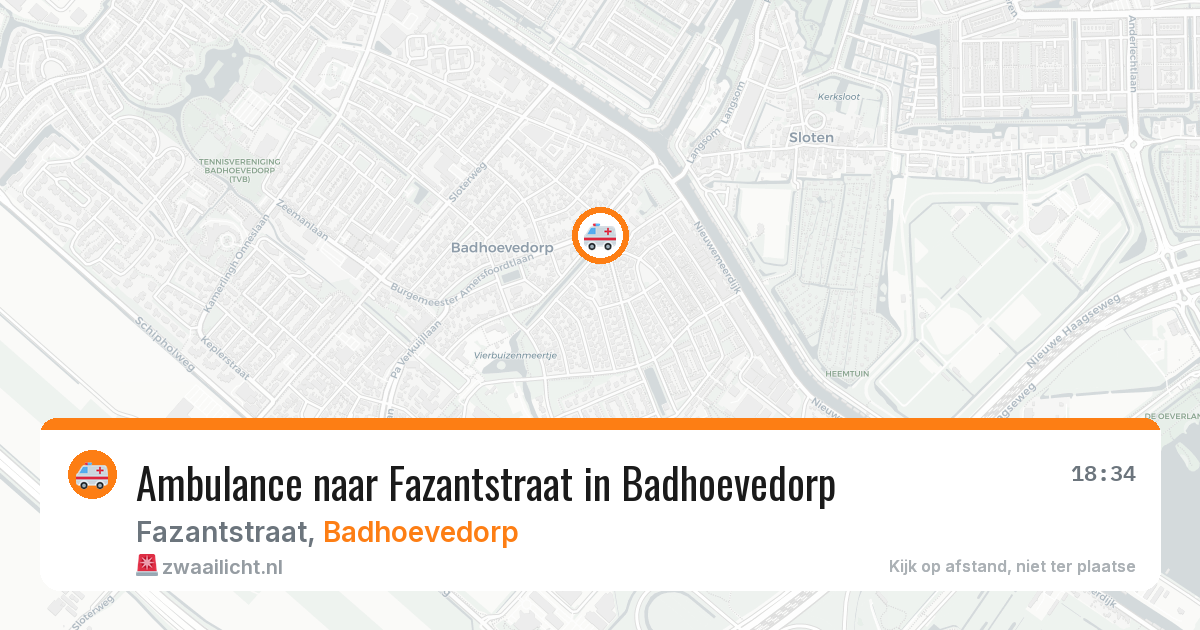 Ambulance naar Fazantstraat in Badhoevedorp — 21 mrt 2026
