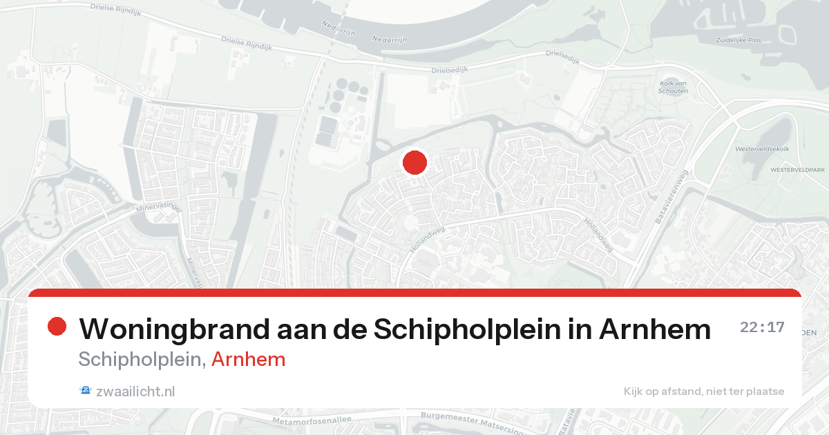 Woningbrand aan de Schipholplein in Arnhem — 19 aug 2026