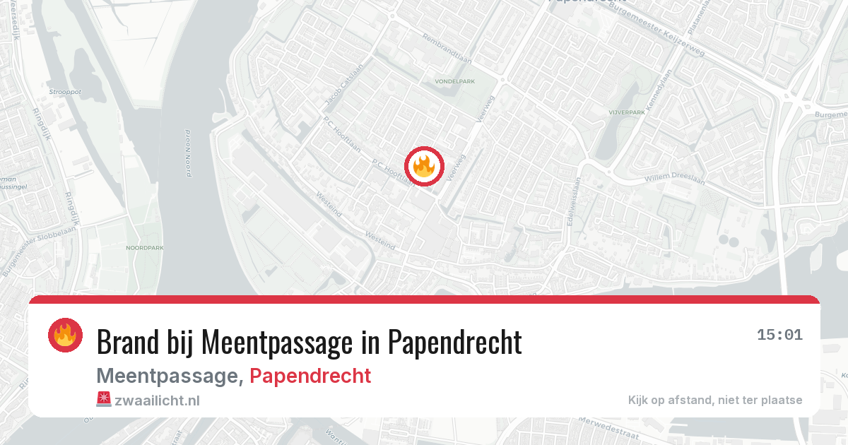 Brand bij Meentpassage in Papendrecht — 19 jun 2026