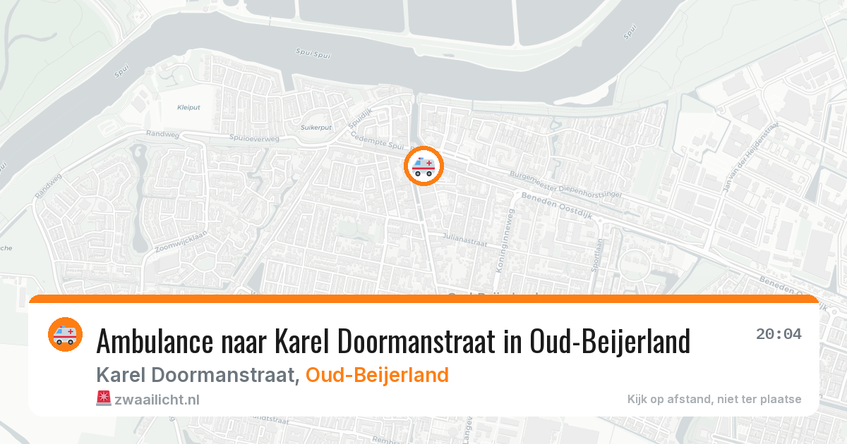 Ambulance naar Karel Doormanstraat in Oud-Beijerland — 9 jun 2026