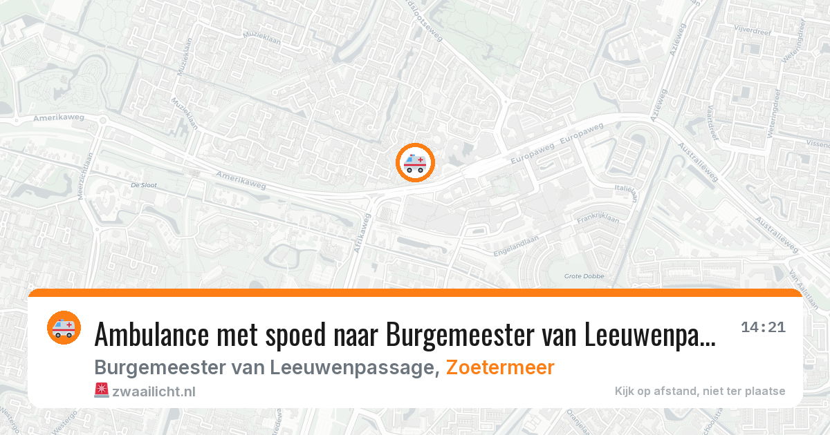 Ambulance met spoed naar Burgemeester van Leeuwenpassage in Zoetermeer — 29 jan 2026