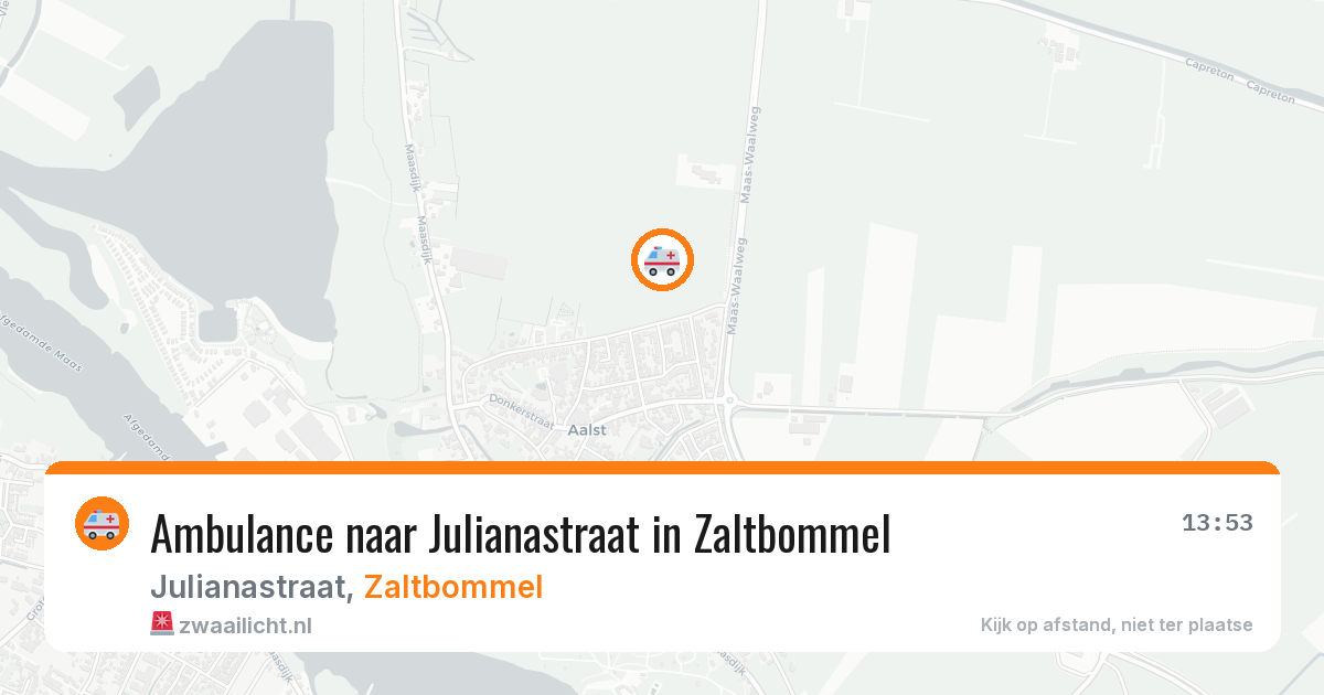 Ambulance naar Julianastraat in Zaltbommel — 13 aug 2026