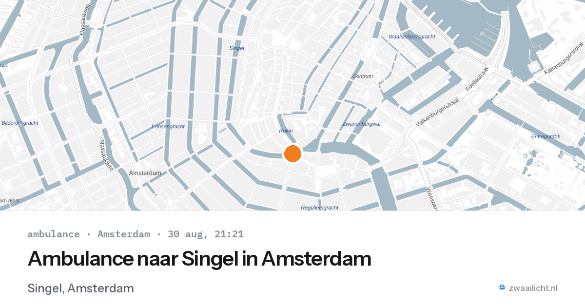 Ambulance naar Singel in Amsterdam — 30 aug 2026