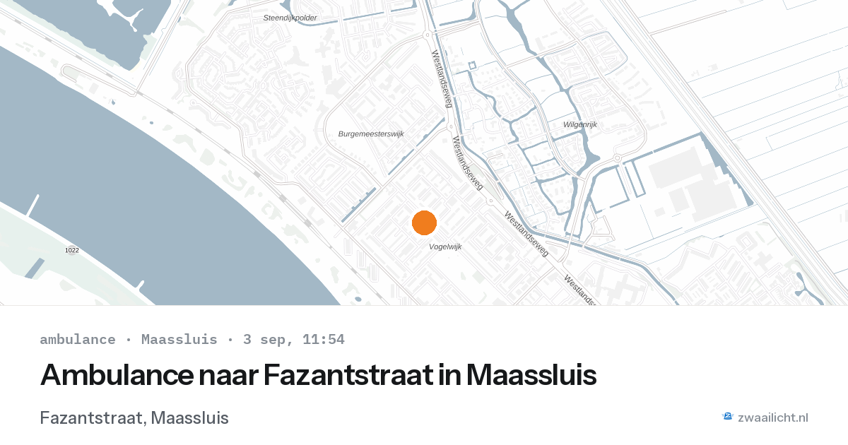 Ambulance naar Fazantstraat in Maassluis — 3 sep 2026