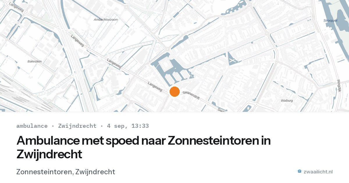 Ambulance met spoed naar Zonnesteintoren in Zwijndrecht — 4 sep 2026