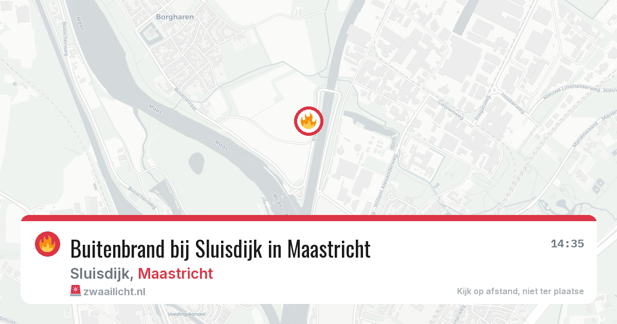 Buitenbrand bij Sluisdijk in Maastricht — 1 aug 2026