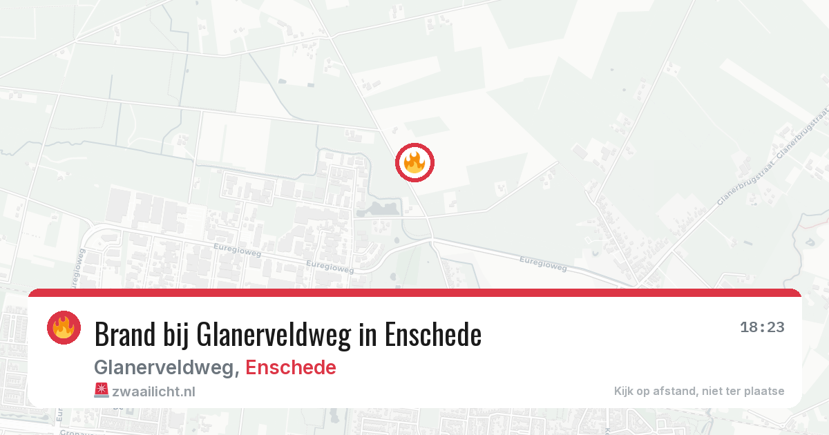 Brand bij Glanerveldweg in Enschede — 17 jun 2026