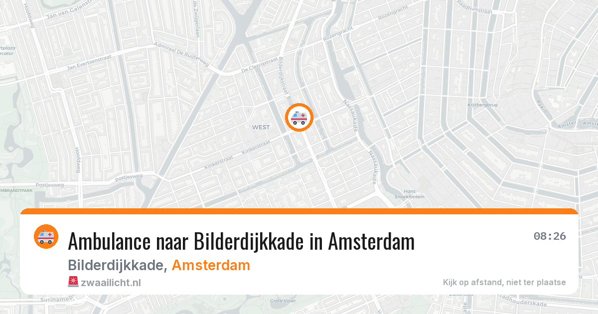 Ambulance naar Bilderdijkkade in Amsterdam — 26 jun 2026