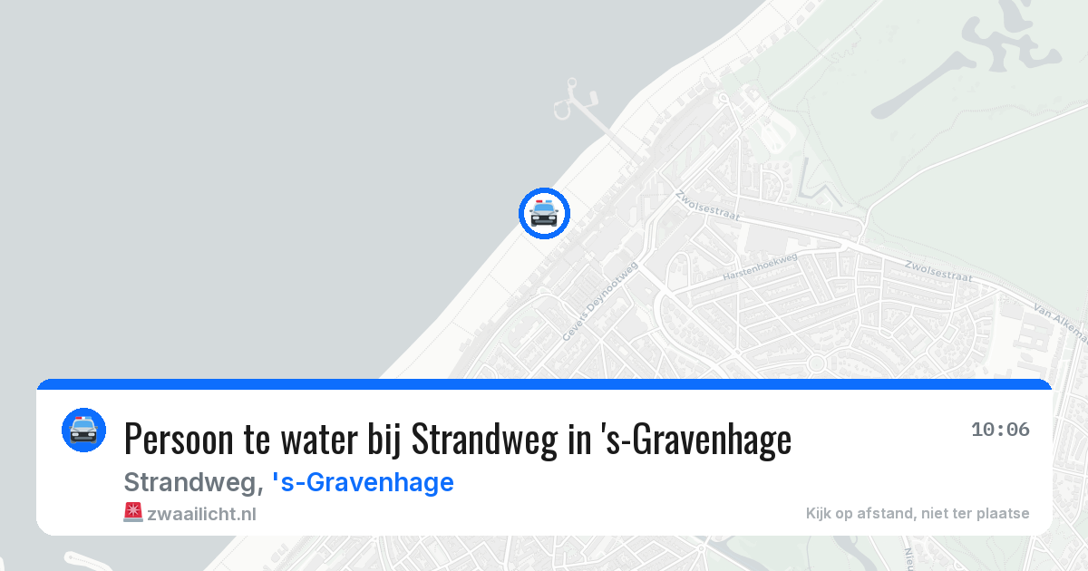Persoon te water bij Strandweg in 's-Gravenhage — 12 mrt 2026