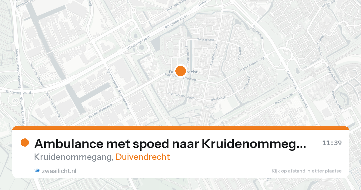Ambulance met spoed naar Kruidenommegang in Duivendrecht — 15 aug 2026