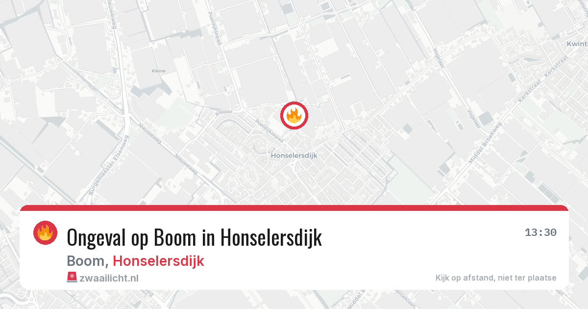 Ongeval op Boom in Honselersdijk — 4 aug 2026
