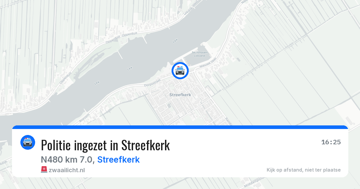 Politie ingezet in Streefkerk — 27 apr 2026 | 🚨 Zwaailicht.nl