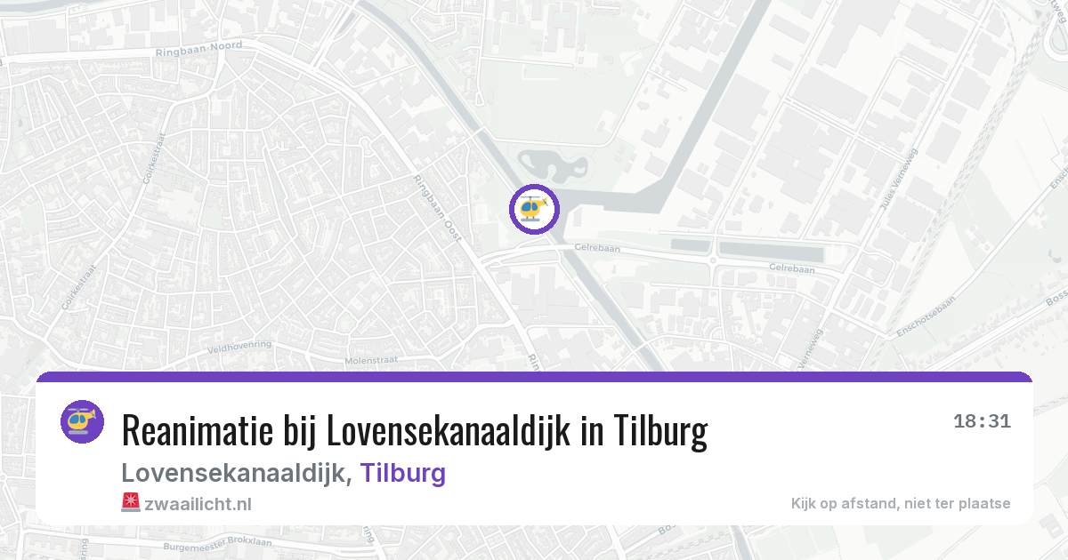 Reanimatie bij Lovensekanaaldijk in Tilburg — 24 jun 2026