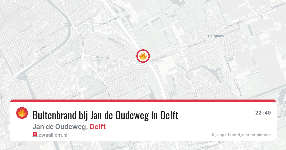 Buitenbrand bij Jan de Oudeweg in Delft — 29 jun 2026