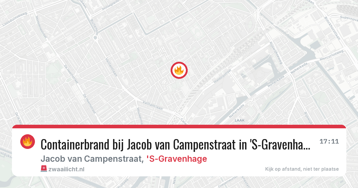 Containerbrand bij Jacob van Campenstraat in 'S-Gravenhage — 8 mei 2026