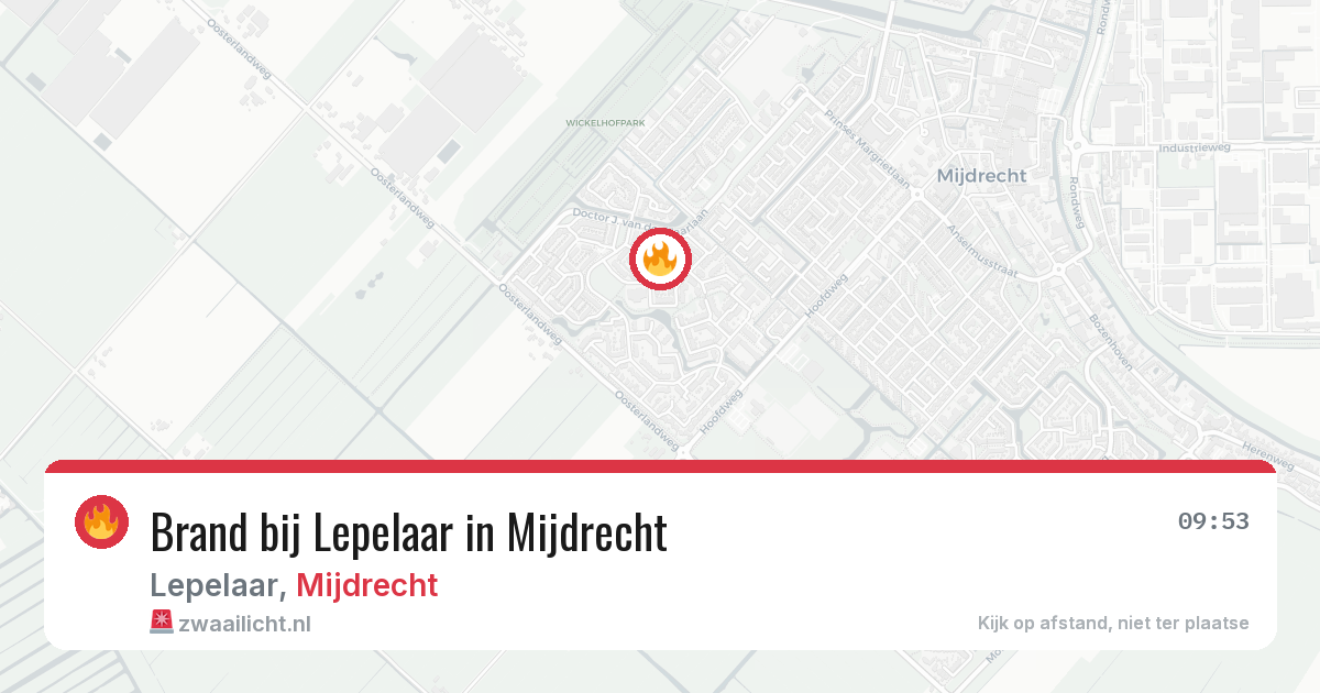 Brand bij Lepelaar in Mijdrecht — 30 jul 2026