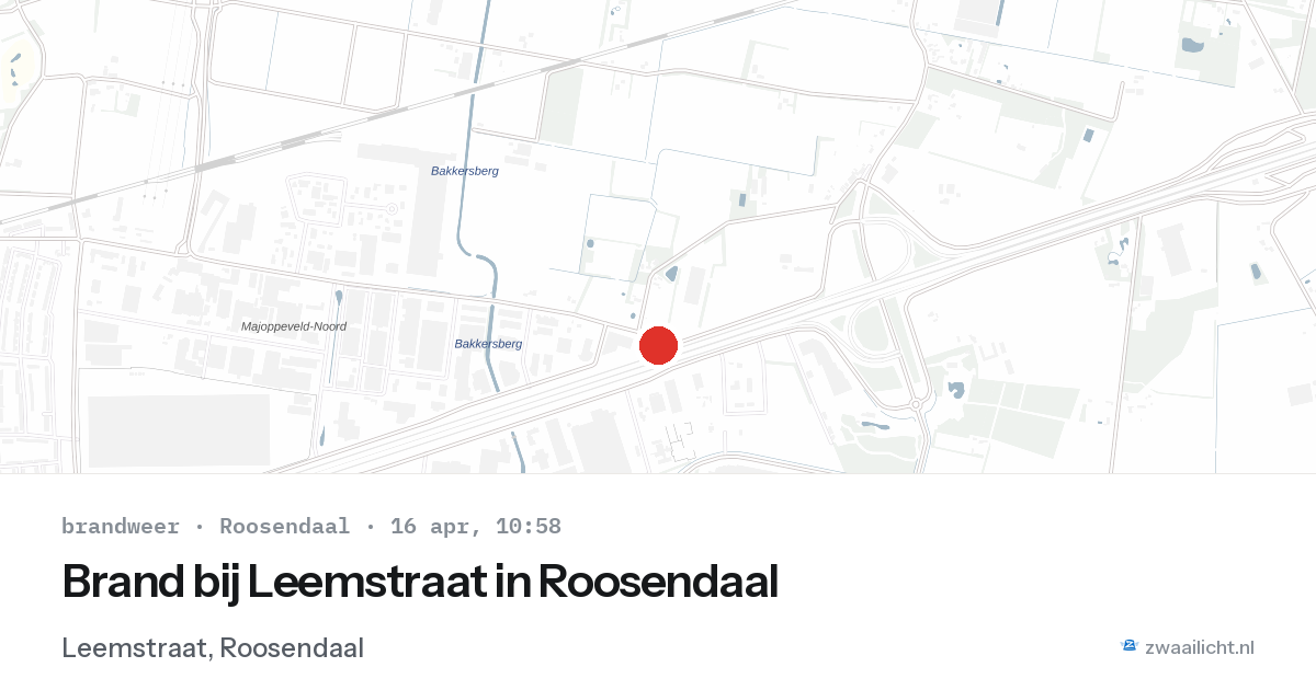 Brand bij Leemstraat in Roosendaal — 16 apr 2026