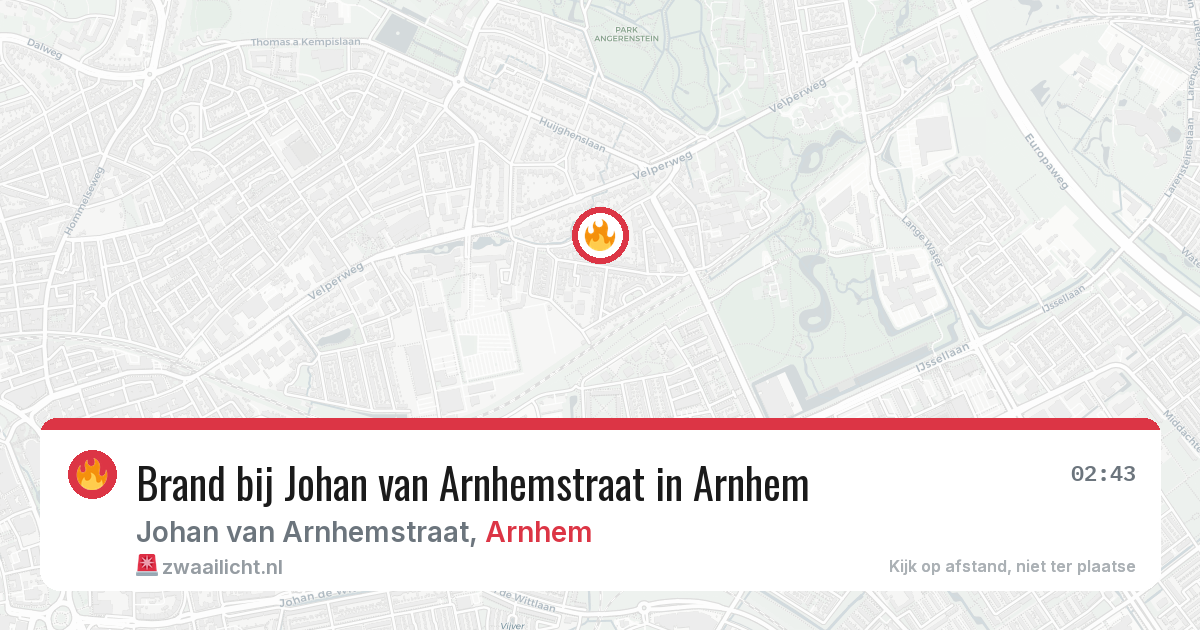 Brand bij Johan van Arnhemstraat in Arnhem — 23 apr 2026