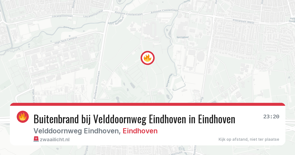 Buitenbrand bij Velddoornweg Eindhoven in Eindhoven — 10 aug 2026