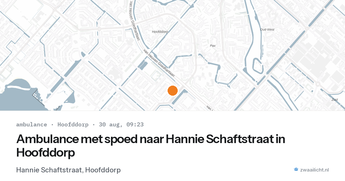 Ambulance met spoed naar Hannie Schaftstraat in Hoofddorp — 30 aug 2026