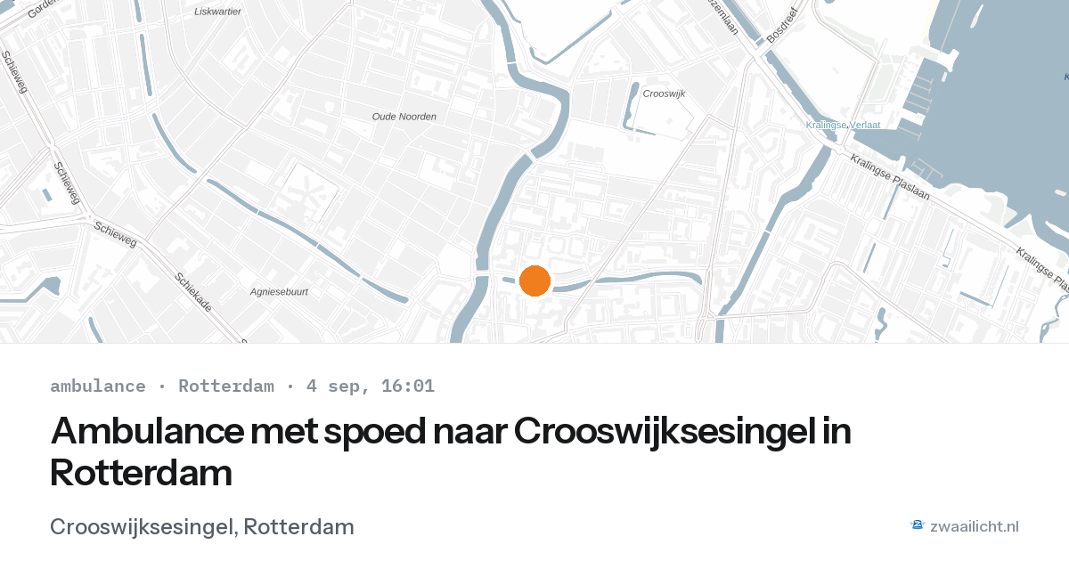 Ambulance met spoed naar Crooswijksesingel in Rotterdam — 4 sep 2026