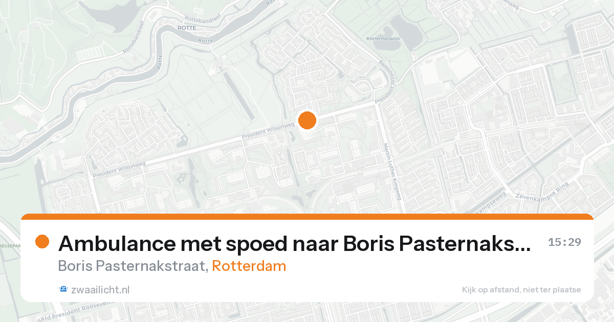 Ambulance met spoed naar Boris Pasternakstraat in Rotterdam — 18 aug 2026