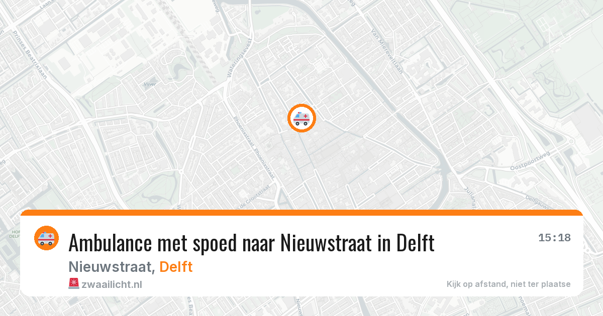 Ambulance met spoed naar Nieuwstraat in Delft — 30 jul 2026