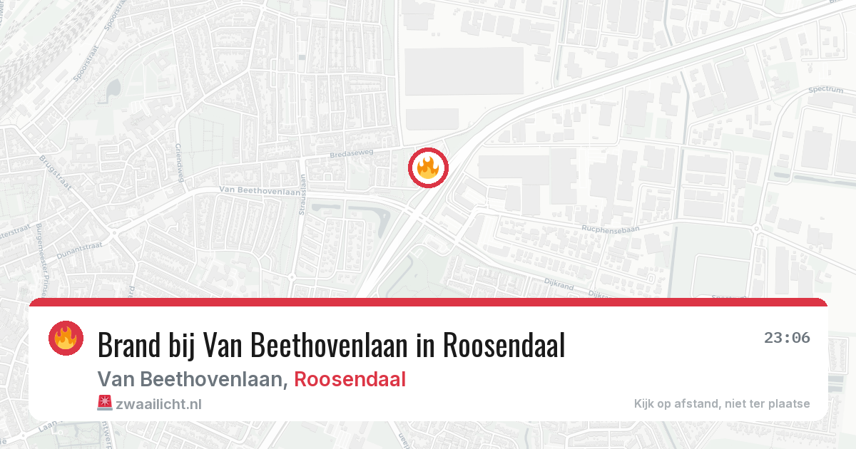 Brand bij Van Beethovenlaan in Roosendaal — 29 jul 2026