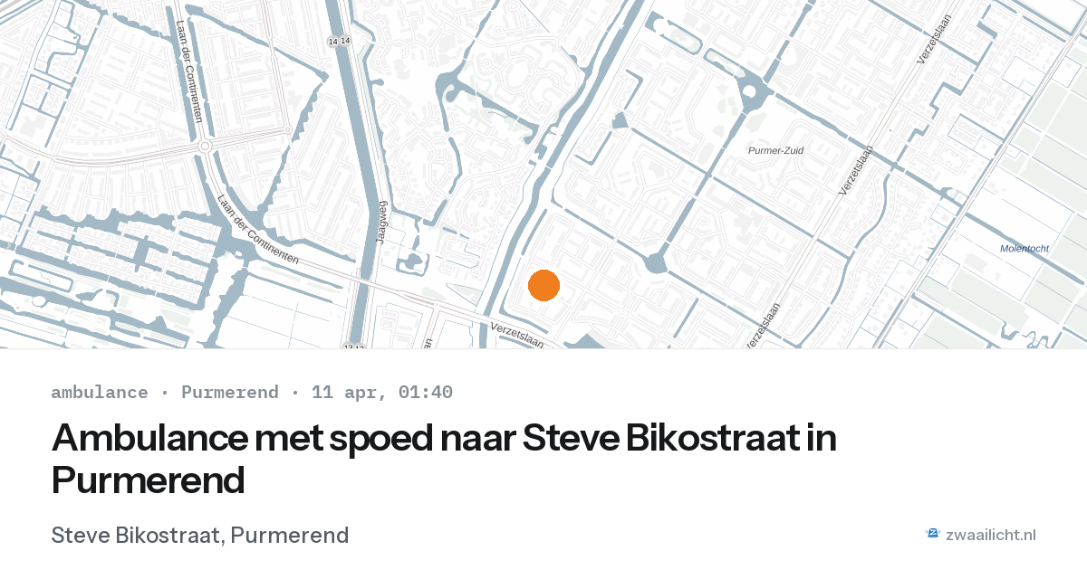 Ambulance met spoed naar Steve Bikostraat in Purmerend — 10 apr 2026