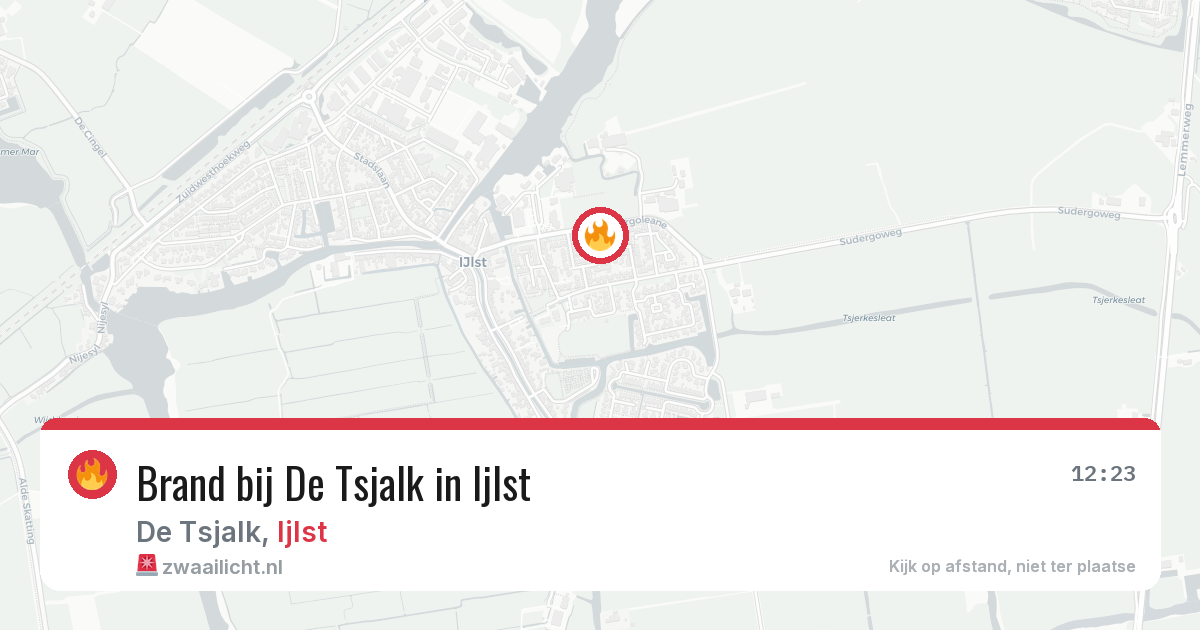 Brand bij De Tsjalk in Ijlst — 20 jun 2026