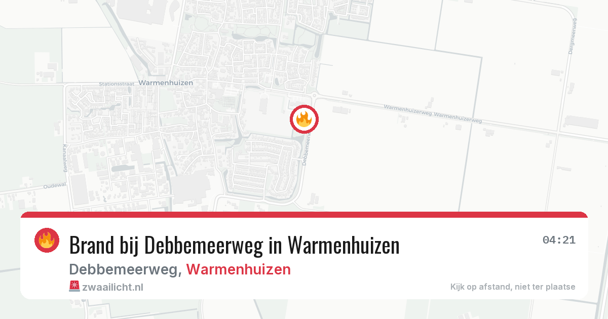 Brand bij Debbemeerweg in Warmenhuizen — 4 jul 2026