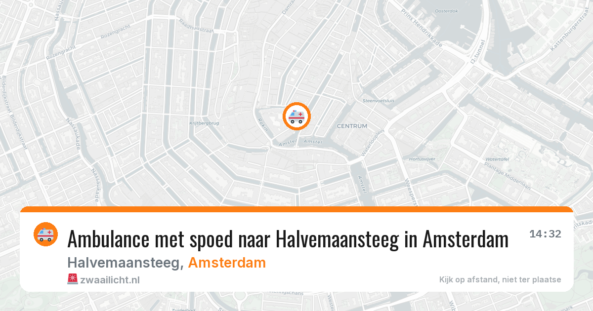 Ambulance met spoed naar Halvemaansteeg in Amsterdam — 28 mei 2026