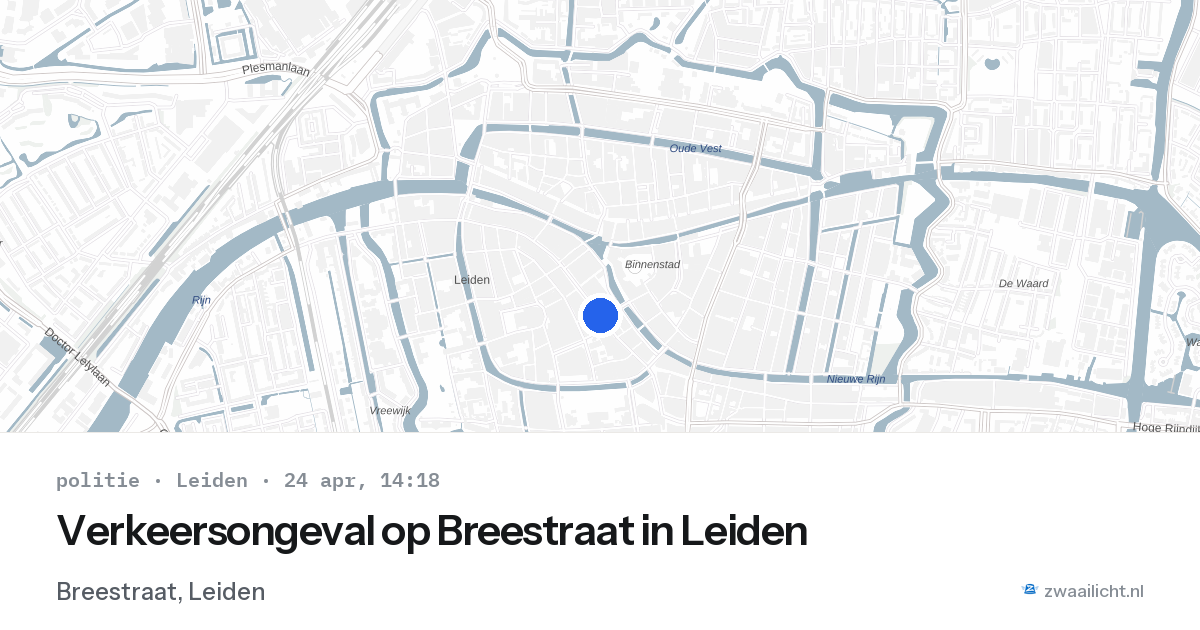 Verkeersongeval op Breestraat in Leiden — 24 apr 2026