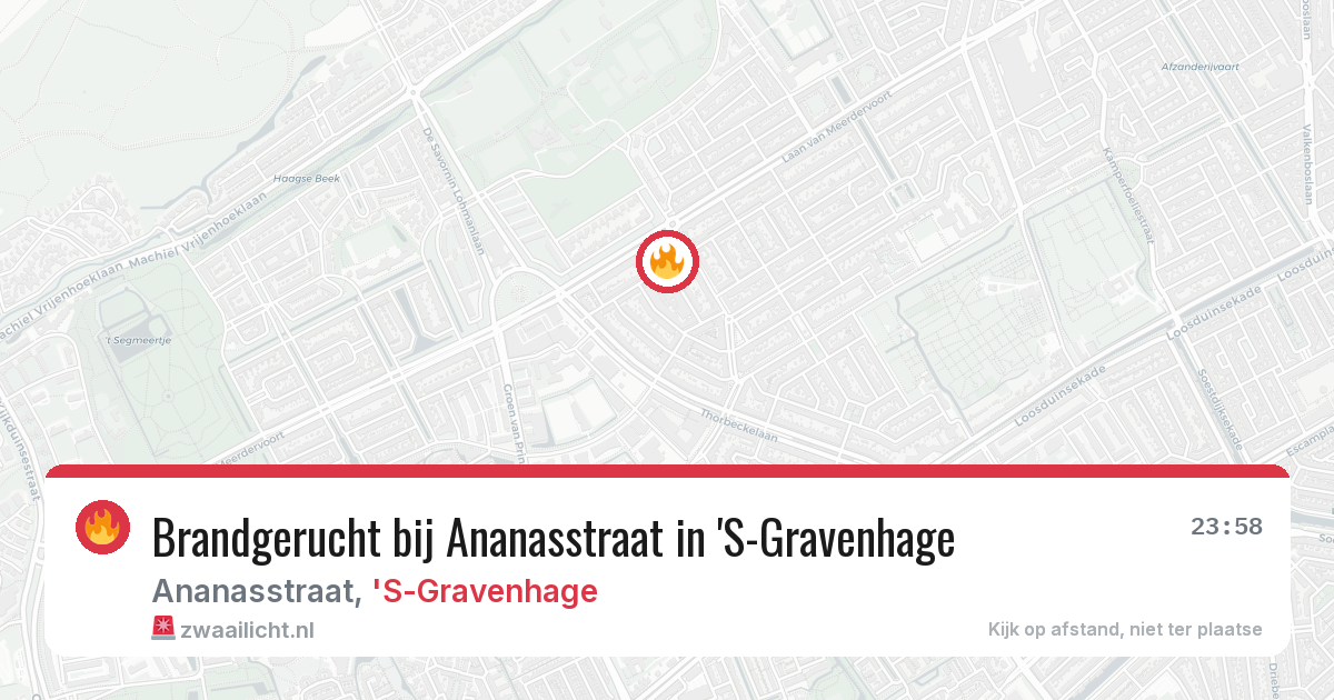 Brandgerucht bij Ananasstraat in 'S-Gravenhage — 13 aug 2026