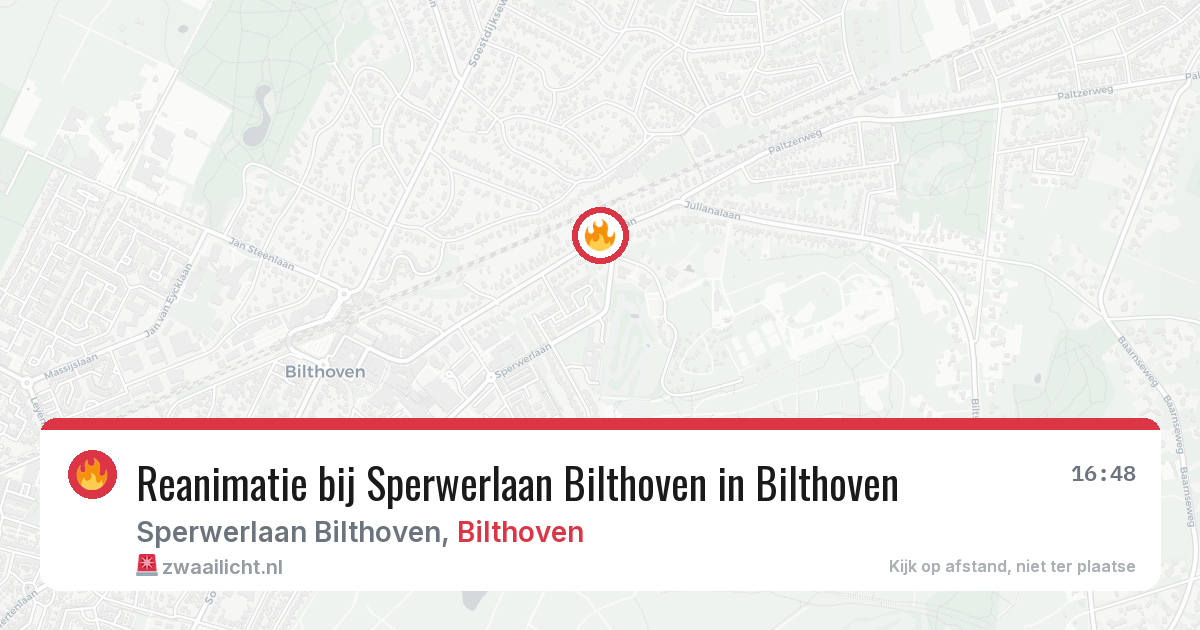 Reanimatie bij Sperwerlaan Bilthoven in Bilthoven — 23 mrt 2026