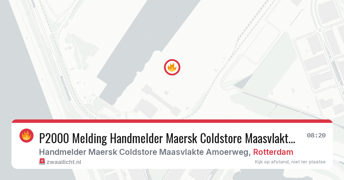 P2000 Melding Handmelder Maersk Coldstore Maasvlakte Amoerweg, Rotterdam — 9 feb 2026