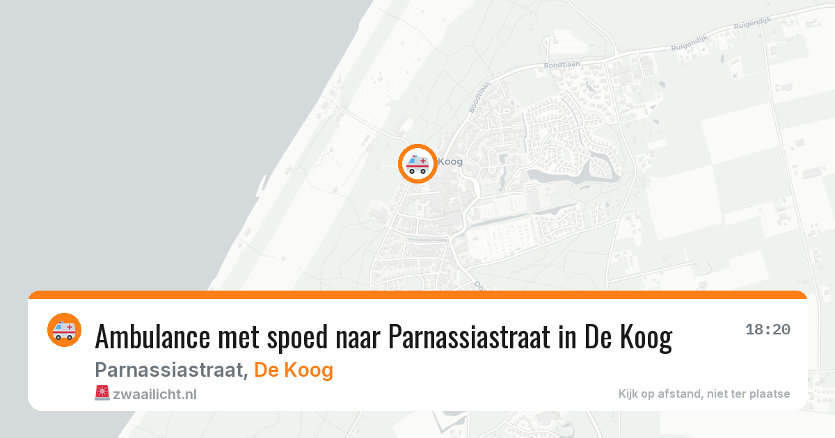 Ambulance met spoed naar Parnassiastraat in De Koog — 10 aug 2026