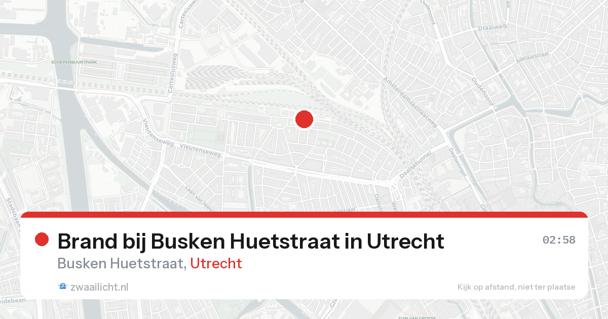 Brand bij Busken Huetstraat in Utrecht — 18 aug 2026