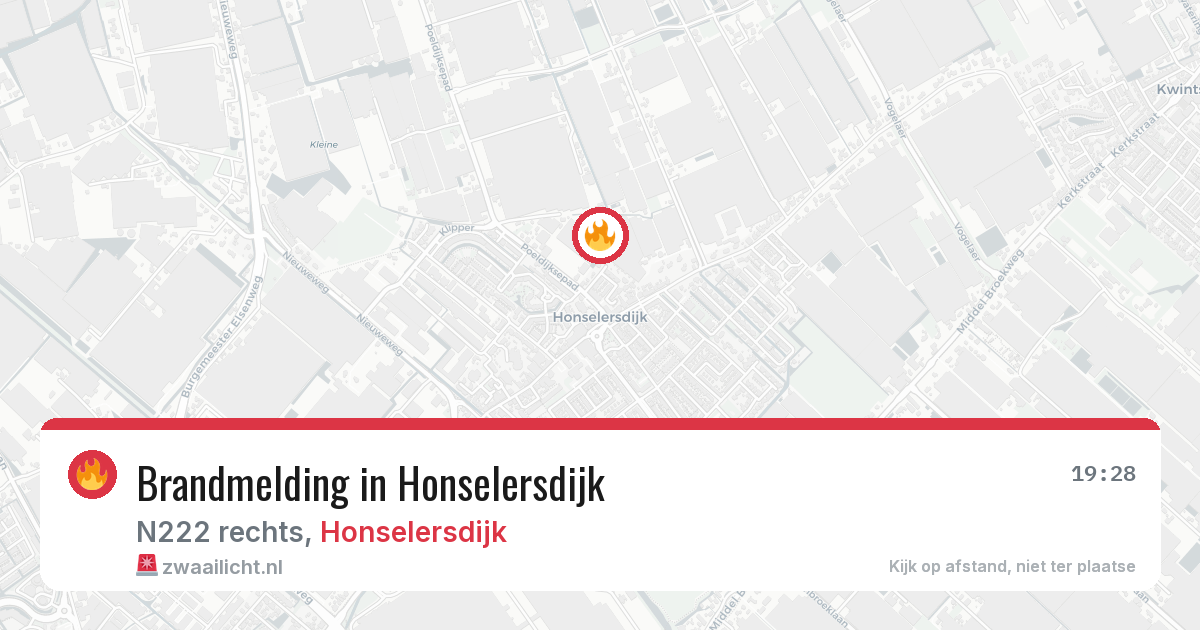Brandmelding in Honselersdijk — 16 jul 2026