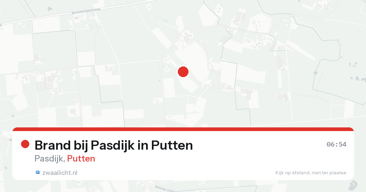 Brand bij Pasdijk in Putten — 18 aug 2026