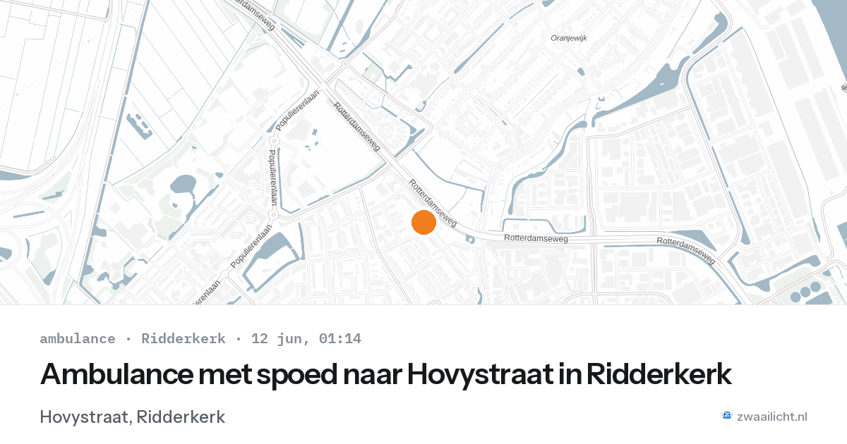 Ambulance met spoed naar Hovystraat in Ridderkerk — 11 jun 2026