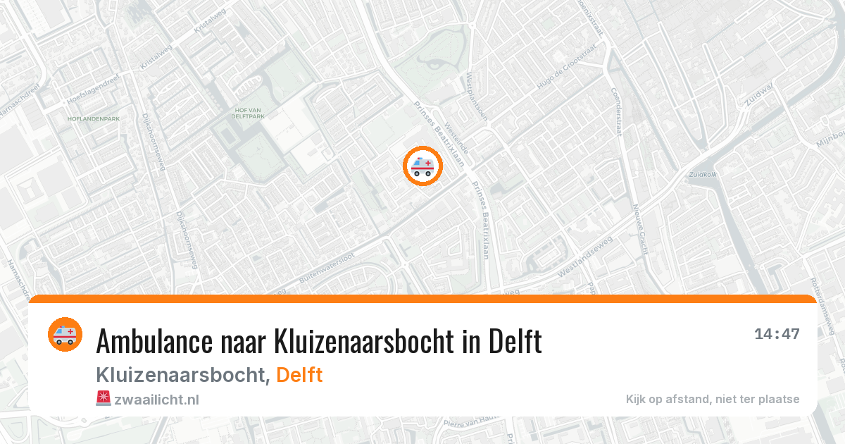 Ambulance naar Kluizenaarsbocht in Delft — 7 mei 2026