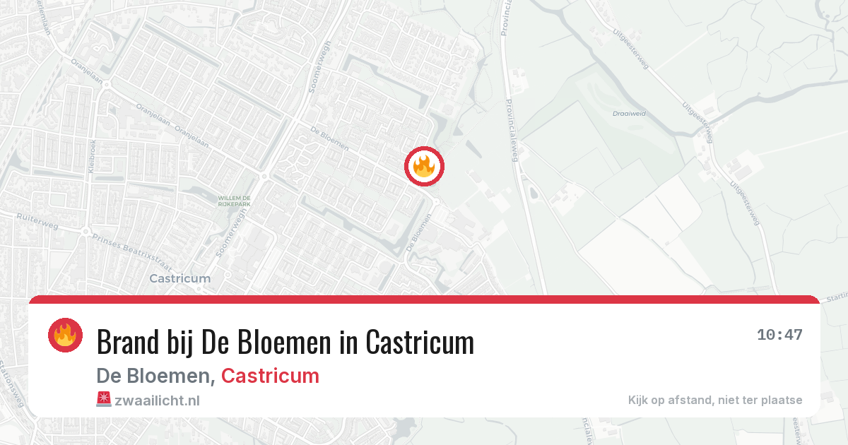 Brand bij De Bloemen in Castricum — 29 jul 2026