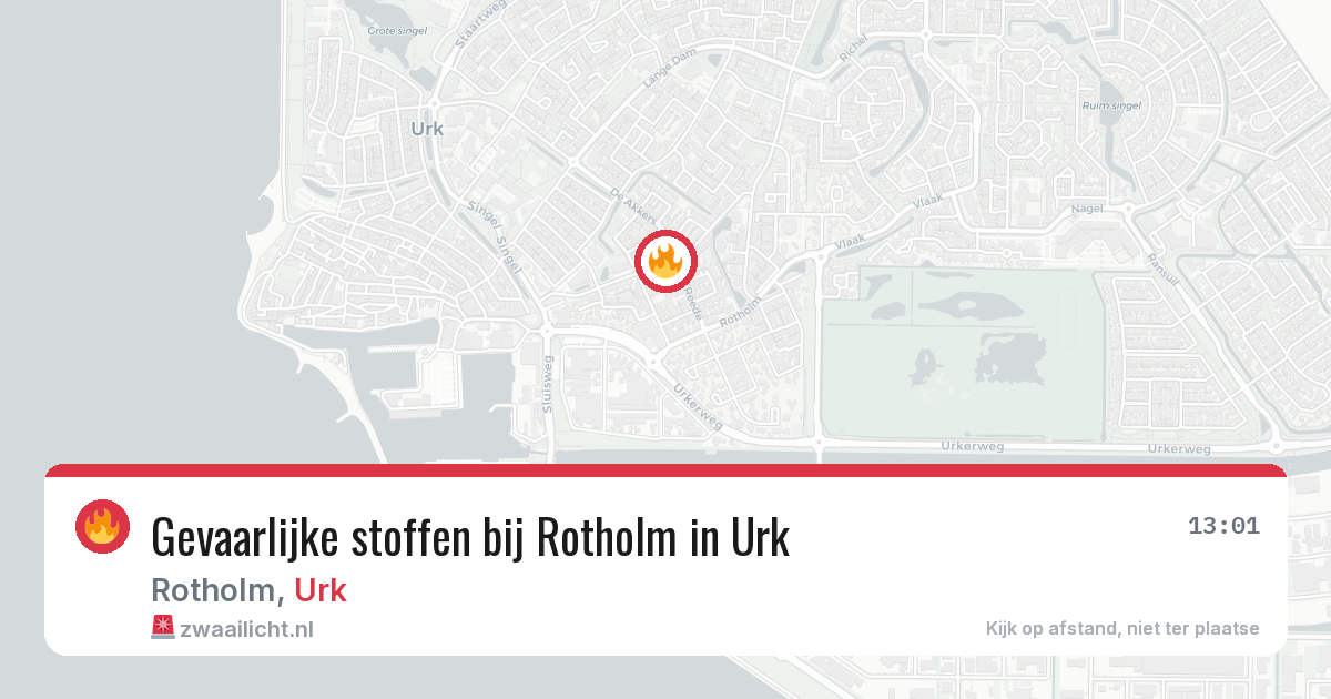 Gevaarlijke stoffen bij Rotholm in Urk — 4 aug 2026